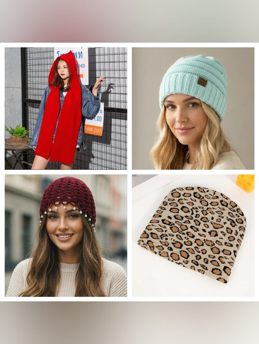 C.C Brown Ribbed Knit Hat Beanie - Picture 8 of 10
